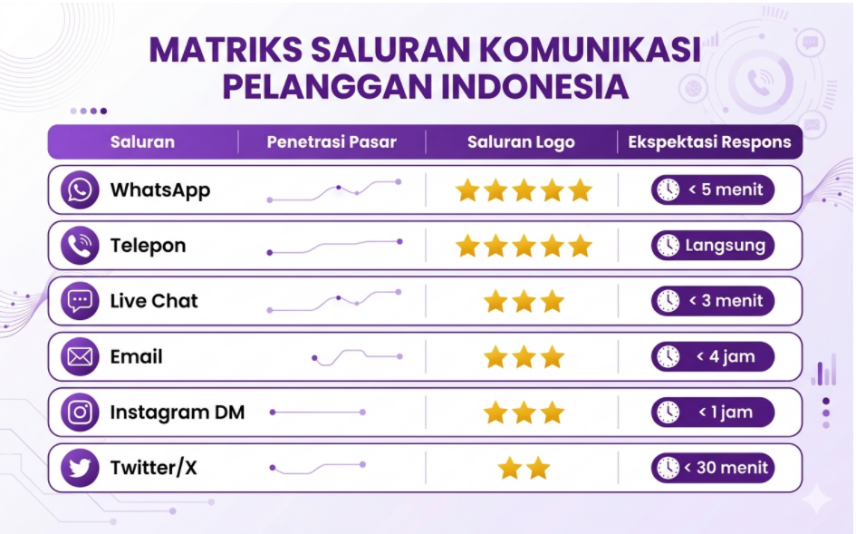 Matriks prioritas channel komunikasi pelanggan Indonesia untuk strategi call center multichannel